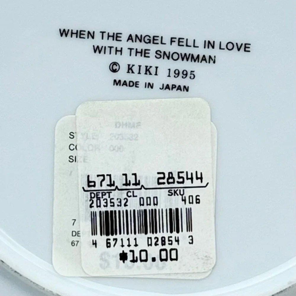 Vintage Kiki Christmas Star Peace Angel Snowman Collector Plates Set of 3 Japan